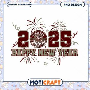 Texas A&M Aggies New Year 2025 PNG Instant Download