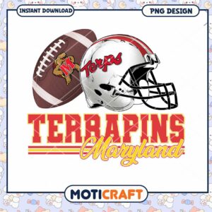 Terrapins Maryland Football Helmet PNG Digital Download