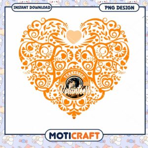 Tennessee Volunteers Heart Design PNG for Instant Download