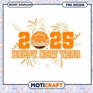 Tennessee Volunteers Happy New Year 2025 PNG Design