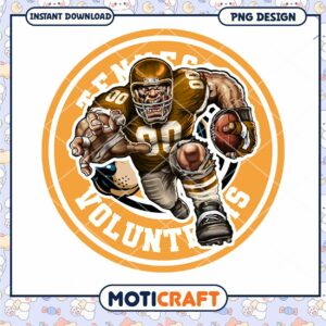 Tennessee Volunteers Football PNG Design Instant Download