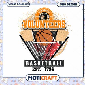 Tennessee Volunteers Basketball PNG Design Instant Download