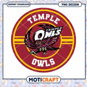 Temple Owls Logo PNG Instant Download for Fans