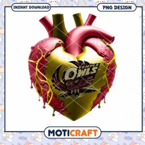 Temple Owls Heart Design PNG Instant Download Art