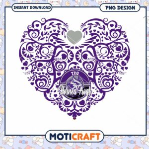 TCU Horned Frogs Heart Design PNG Instant Download Art