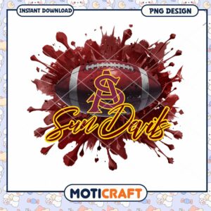 Sun Devils Football PNG Design Instant Download Art