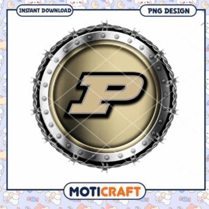 Stylish PNG Design with Letter P and Metal Texture