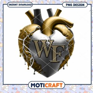 Stylish Heart Design with WF Logo Instant Download PNG