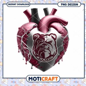 Stylish Heart Design with Bulldog Logo Instant Download PNG