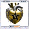 Stylish Gold and Black Heart PNG Design Downloadable Art