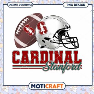 Stanford Cardinal Football Helmet and Ball PNG Design