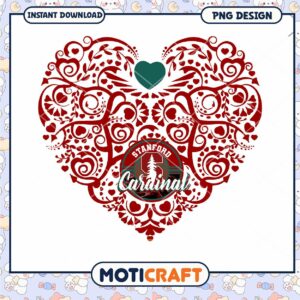 Stanford Cardinal Heart Design PNG Instant Download Art