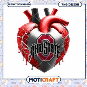 Ohio State Heart Design PNG Instant Download Art Gift