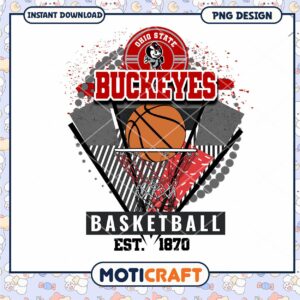 Ohio State Buckeyes Basketball PNG Digital Download Art