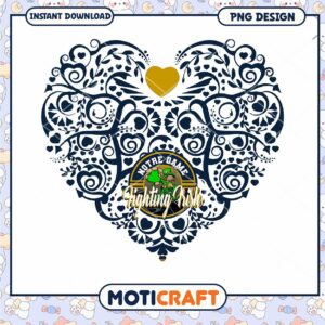 Notre Dame Fighting Irish Heart PNG Design Download