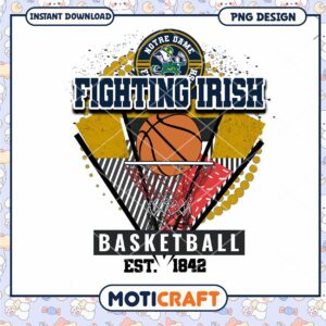 Notre Dame Fighting Irish Basketball PNG Digital Download