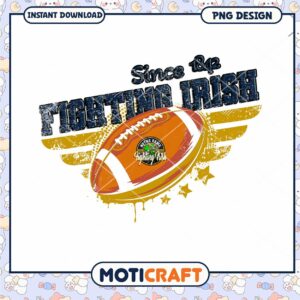 Notre Dame Fighting Irish Football PNG Design Instant Download