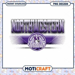 Northwestern Wildcats Instant Download PNG Design Graphic