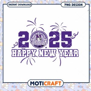 Northwestern Wildcats 2025 Happy New Year PNG Design