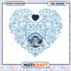 North Carolina Tar Heels Heart Design Instant Download PNG