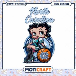 North Carolina Betty Boop Basketball PNG Design Download