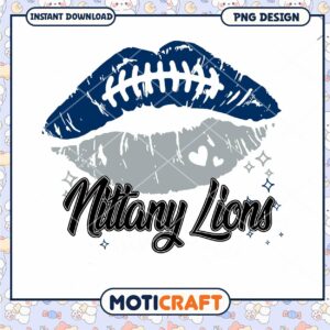 Nittany Lions Football Lips PNG Design for Fans