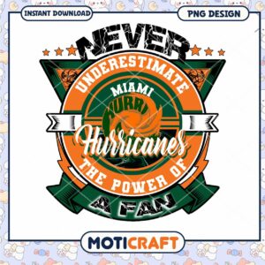 Never Underestimate the Power of a Miami Fan PNG Design