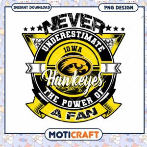 Never Underestimate Iowa Hawkeyes Team Spirit Fan PNG