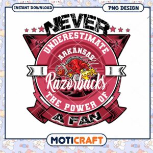 Never Underestimate Arkansas Razorbacks Fan Power PNG