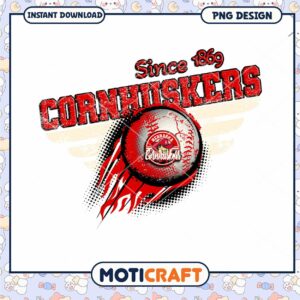 Nebraska Cornhuskers Baseball Vintage Graphic PNG Design