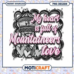 My Heart Is Full of Mountaineers Love PNG Design