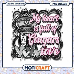 My Heart is Full of Cougars Love PNG Download Art
