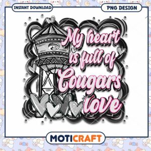 My Heart is Full of Cougars Love PNG Design Download