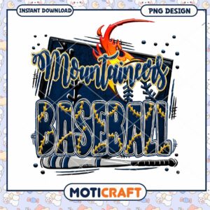 Mountainers Baseball PNG Design for Instant Download