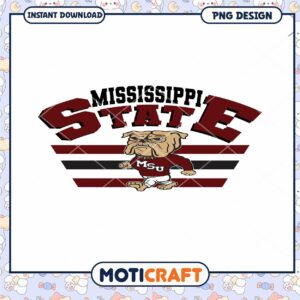 Mississippi State Bulldog PNG Design for Instant Download