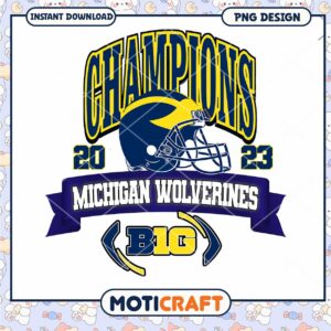 Michigan Wolverines Champions 2023 PNG Design Graphic