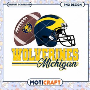 Michigan Wolverines Football PNG Design Instant Download