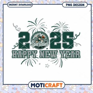 Michigan State Spartans New Year 2025 PNG Design