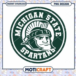 Michigan State Spartans Logo PNG Instant Download Design