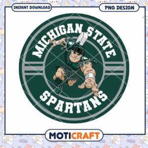 Michigan State Spartans Mascot PNG Digital Download Design