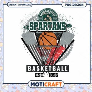 Michigan State Spartans Basketball PNG Instant Download Design