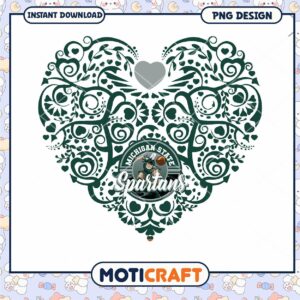 Michigan State Spartans Heart PNG Design Instant Download
