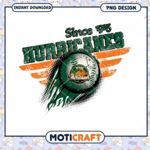 Miami Hurricanes Vintage Design PNG Instant Download