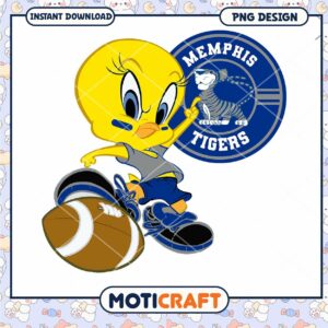 Memphis Tigers Tweety Football PNG Instant Download Design