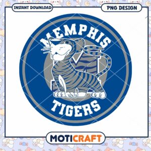 Memphis Tigers PNG Cartoon Design for Instant Download
