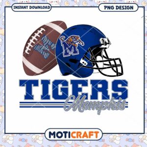 Memphis Tigers Football PNG Design Instant Download