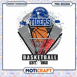 Memphis Tigers Basketball PNG Design Instant Download