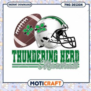 Marshall Thundering Herd Football Helmet and Ball PNG