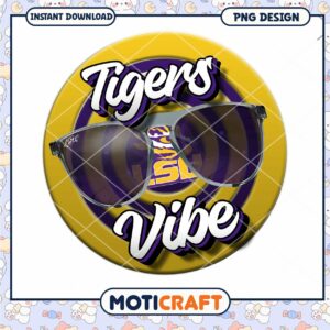 LSU Tigers Vibe Sunglasses PNG Instant Download Design