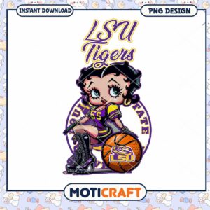 LSU Tigers PNG Design Cute Betty Boop Style Download